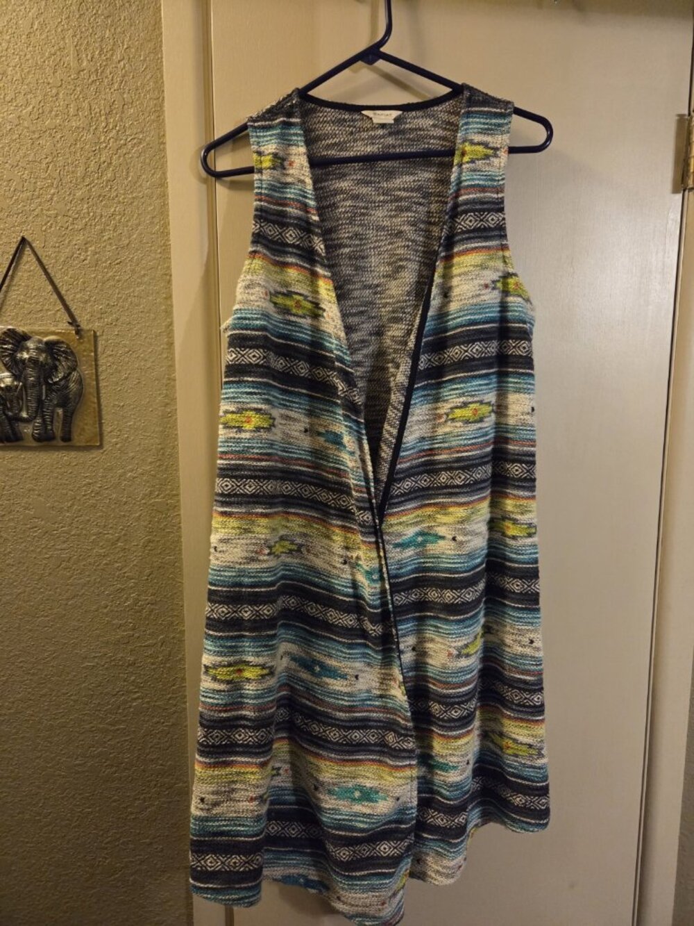 Ariat Cardigan Women Small Joshua Tree Vest Serape Shawl Aztec Knit Open Front S
